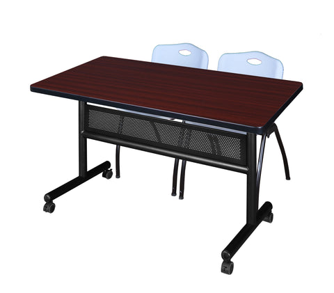 Regency Kobe 48 x 24 in. FlipTop Privacy Nesting Table 2 M Stack Chairs