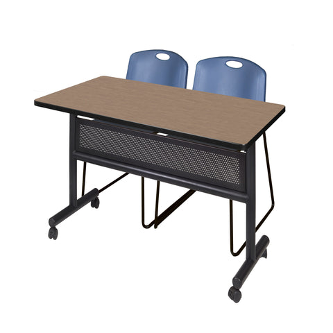 Regency Kobe 48 x 24 in. FlipTop Privacy Nesting Table 2 Zeng Stack Chairs