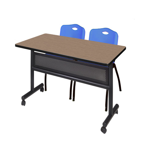 Regency Kobe 48 x 24 in. FlipTop Privacy Nesting Table 2 M Stack Chairs