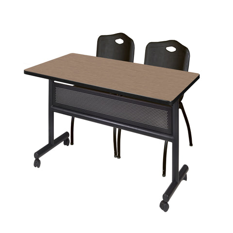 Regency Kobe 48 x 24 in. FlipTop Privacy Nesting Table 2 M Stack Chairs