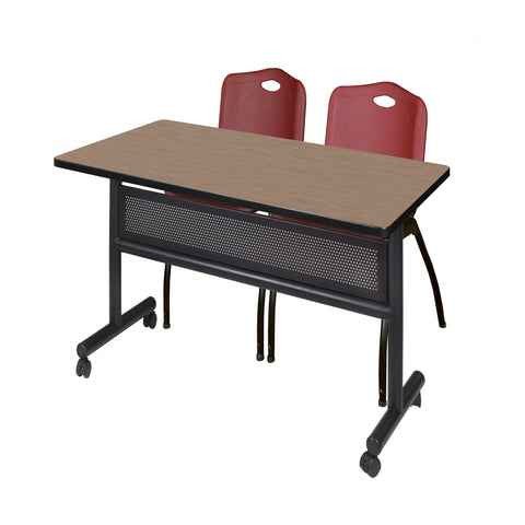 Regency Kobe 48 x 24 in. FlipTop Privacy Nesting Table 2 M Stack Chairs