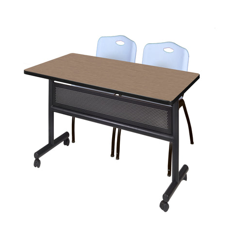 Regency Kobe 48 x 24 in. FlipTop Privacy Nesting Table 2 M Stack Chairs