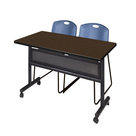 Regency Kobe 48 x 24 in. FlipTop Privacy Nesting Table 2 Zeng Stack Chairs