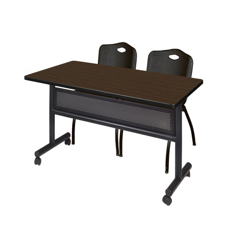 Regency Kobe 48 x 24 in. FlipTop Privacy Nesting Table 2 M Stack Chairs