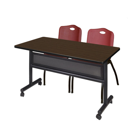 Regency Kobe 48 x 24 in. FlipTop Privacy Nesting Table 2 M Stack Chairs