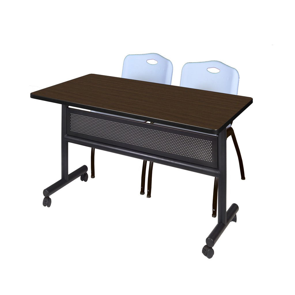 Regency Kobe 48 x 24 in. FlipTop Privacy Nesting Table 2 M Stack Chairs