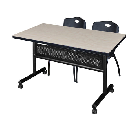 Regency Kobe 48 x 24 in. FlipTop Privacy Nesting Table 2 M Stack Chairs