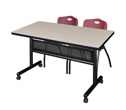 Regency Kobe 48 x 24 in. FlipTop Privacy Nesting Table 2 M Stack Chairs