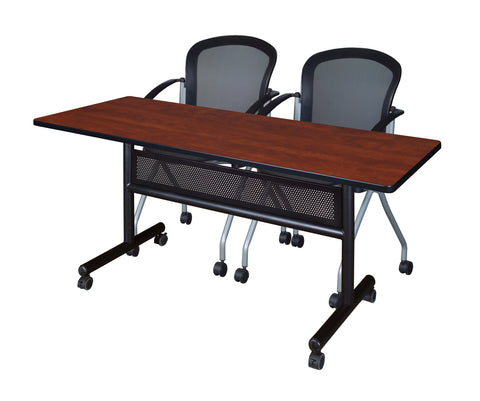 Regency Kobe 48 x 24 in. FlipTop Privacy Nesting Table 2 Cadence Nesting Chairs