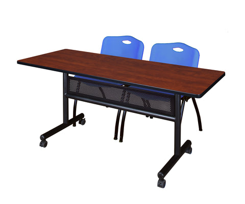 Regency Kobe 48 x 24 in. FlipTop Privacy Nesting Table 2 M Stack Chairs