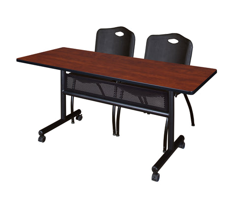 Regency Kobe 48 x 24 in. FlipTop Privacy Nesting Table 2 M Stack Chairs