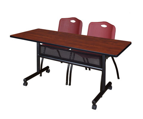 Regency Kobe 48 x 24 in. FlipTop Privacy Nesting Table 2 M Stack Chairs