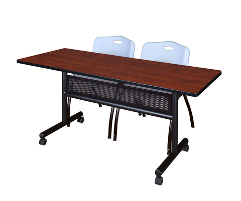 Regency Kobe 48 x 24 in. FlipTop Privacy Nesting Table 2 M Stack Chairs