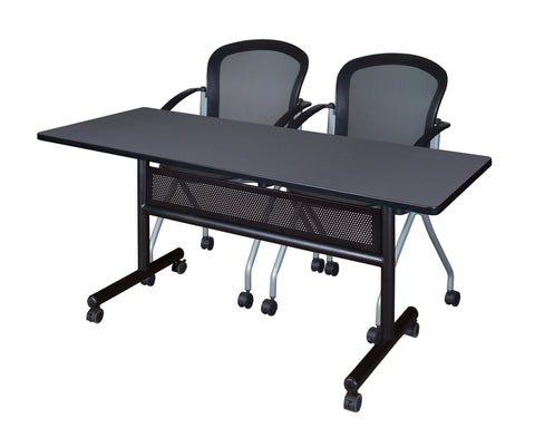 Regency Kobe 48 x 24 in. FlipTop Privacy Nesting Table 2 Cadence Nesting Chairs