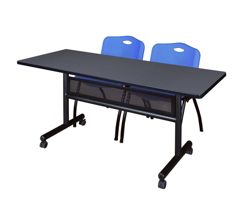 Regency Kobe 48 x 24 in. FlipTop Privacy Nesting Table 2 M Stack Chairs