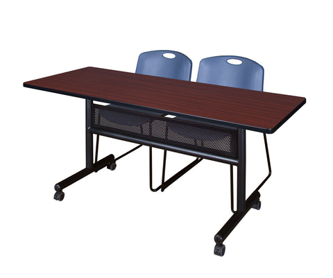 Regency Kobe 48 x 24 in. FlipTop Privacy Nesting Table 2 Zeng Stack Chairs