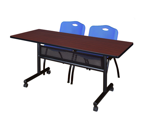 Regency Kobe 48 x 24 in. FlipTop Privacy Nesting Table 2 M Stack Chairs