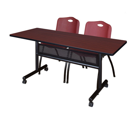 Regency Kobe 48 x 24 in. FlipTop Privacy Nesting Table 2 M Stack Chairs