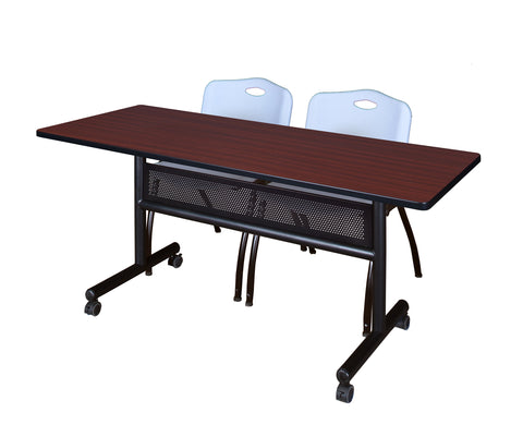 Regency Kobe 48 x 24 in. FlipTop Privacy Nesting Table 2 M Stack Chairs