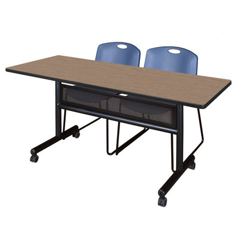 Regency Kobe 48 x 24 in. FlipTop Privacy Nesting Table 2 Zeng Stack Chairs