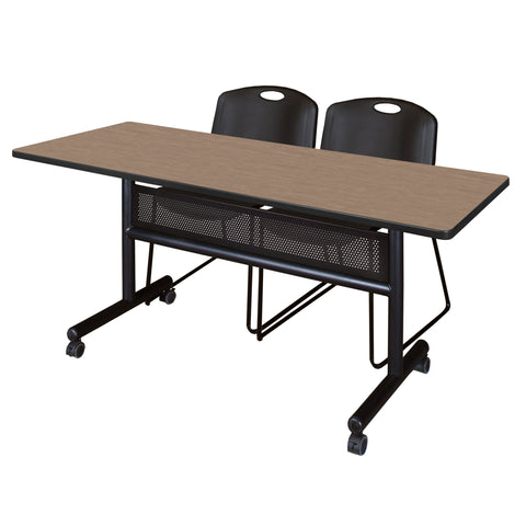 Regency Kobe 48 x 24 in. FlipTop Privacy Nesting Table 2 Zeng Stack Chairs