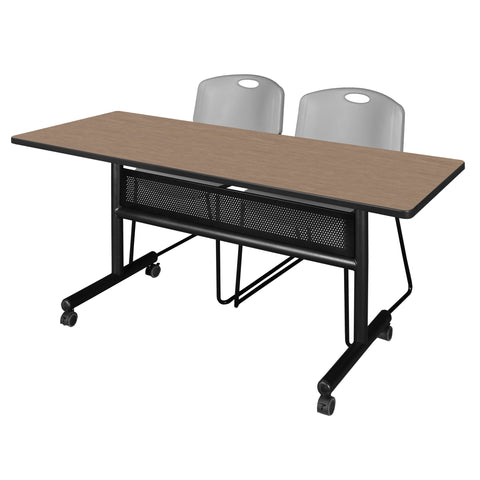 Regency Kobe 48 x 24 in. FlipTop Privacy Nesting Table 2 Zeng Stack Chairs