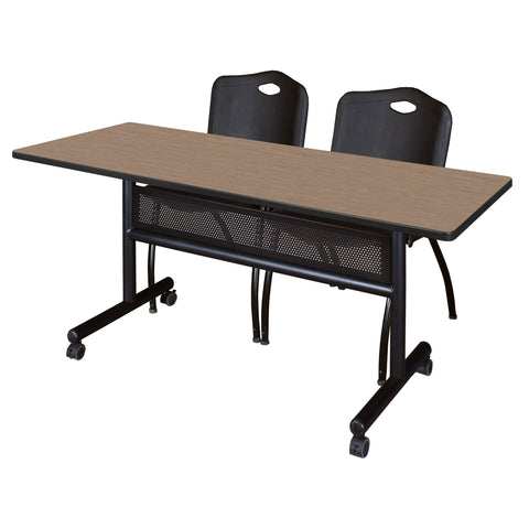 Regency Kobe 48 x 24 in. FlipTop Privacy Nesting Table 2 M Stack Chairs