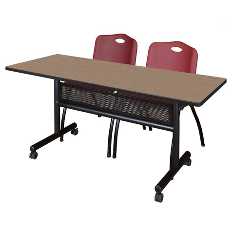 Regency Kobe 48 x 24 in. FlipTop Privacy Nesting Table 2 M Stack Chairs