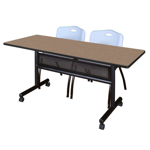 Regency Kobe 48 x 24 in. FlipTop Privacy Nesting Table 2 M Stack Chairs