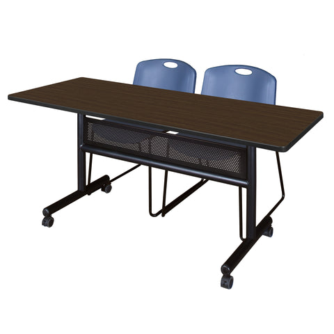 Regency Kobe 48 x 24 in. FlipTop Privacy Nesting Table 2 Zeng Stack Chairs