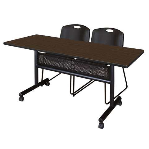 Regency Kobe 48 x 24 in. FlipTop Privacy Nesting Table 2 Zeng Stack Chairs