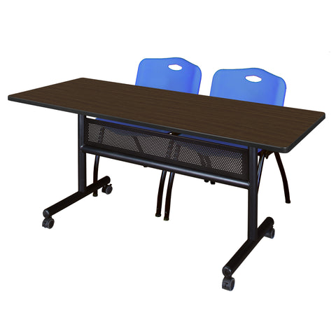 Regency Kobe 48 x 24 in. FlipTop Privacy Nesting Table 2 M Stack Chairs