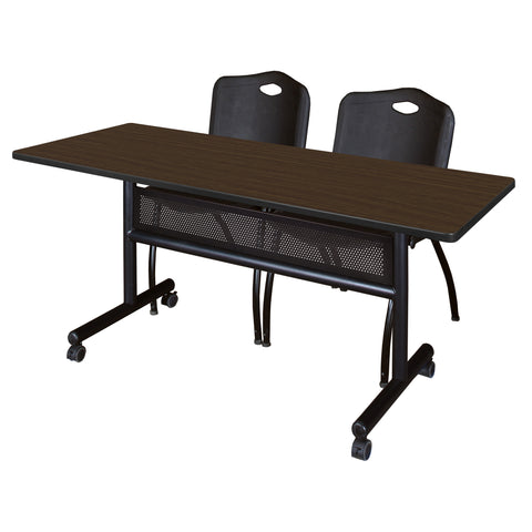 Regency Kobe 48 x 24 in. FlipTop Privacy Nesting Table 2 M Stack Chairs