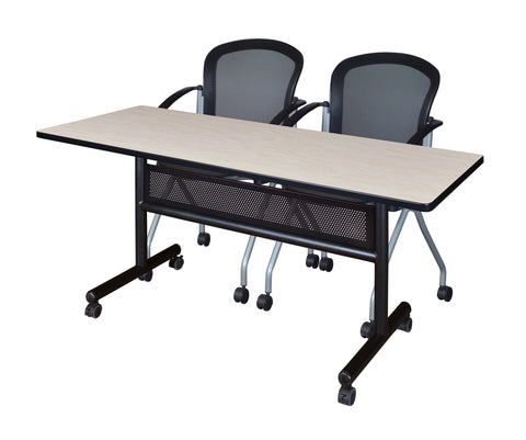 Regency Kobe 48 x 24 in. FlipTop Privacy Nesting Table 2 Cadence Nesting Chairs