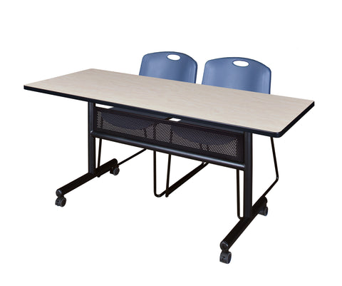 Regency Kobe 48 x 24 in. FlipTop Privacy Nesting Table 2 Zeng Stack Chairs