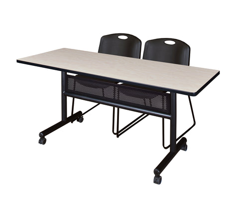 Regency Kobe 48 x 24 in. FlipTop Privacy Nesting Table 2 Zeng Stack Chairs