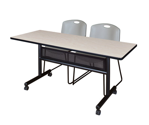 Regency Kobe 48 x 24 in. FlipTop Privacy Nesting Table 2 Zeng Stack Chairs