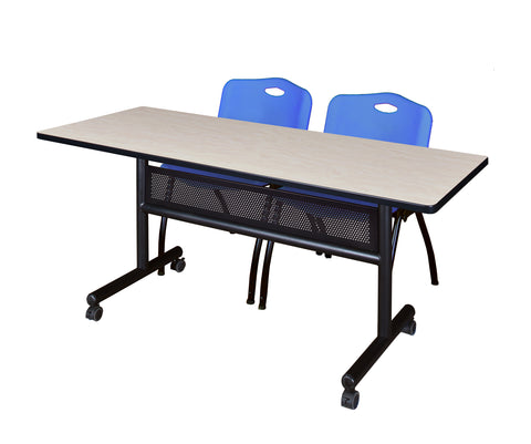 Regency Kobe 48 x 24 in. FlipTop Privacy Nesting Table 2 M Stack Chairs