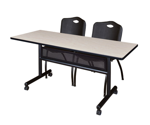 Regency Kobe 48 x 24 in. FlipTop Privacy Nesting Table 2 M Stack Chairs