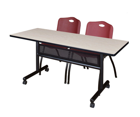 Regency Kobe 48 x 24 in. FlipTop Privacy Nesting Table 2 M Stack Chairs