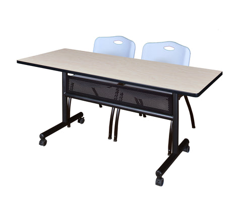 Regency Kobe 48 x 24 in. FlipTop Privacy Nesting Table 2 M Stack Chairs
