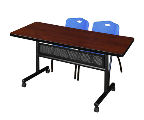 Regency Kobe 48 x 24 in. FlipTop Privacy Nesting Table 2 M Stack Chairs