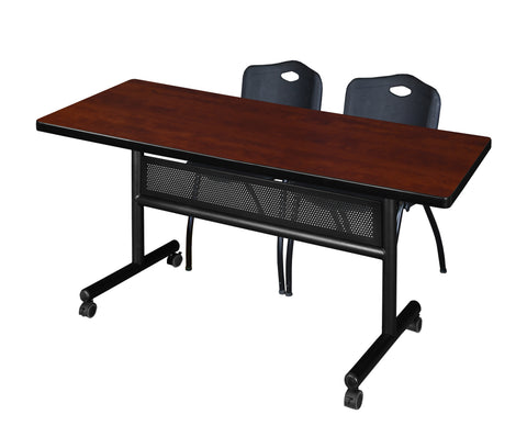 Regency Kobe 48 x 24 in. FlipTop Privacy Nesting Table 2 M Stack Chairs