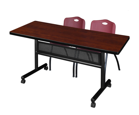 Regency Kobe 48 x 24 in. FlipTop Privacy Nesting Table 2 M Stack Chairs