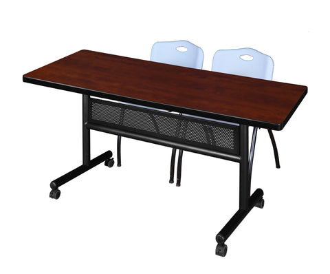Regency Kobe 48 x 24 in. FlipTop Privacy Nesting Table 2 M Stack Chairs