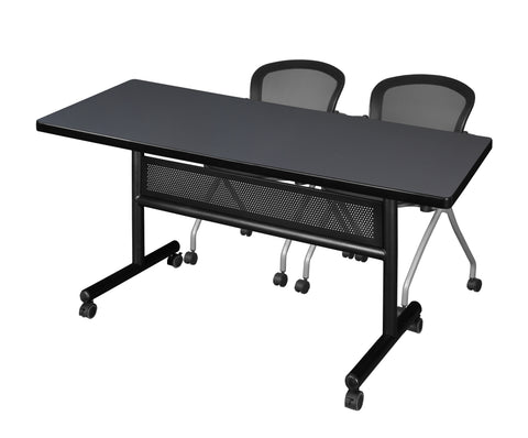 Regency Kobe 48 x 24 in. FlipTop Privacy Nesting Table 2 Cadence Nesting Chairs