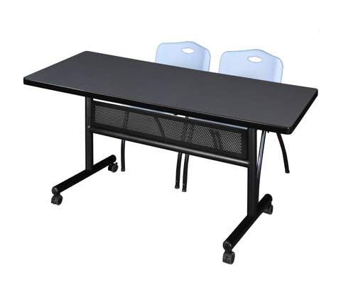 Regency Kobe 48 x 24 in. FlipTop Privacy Nesting Table 2 M Stack Chairs