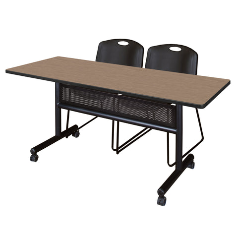 Regency Kobe 48 x 24 in. FlipTop Privacy Nesting Table 2 Zeng Stack Chairs