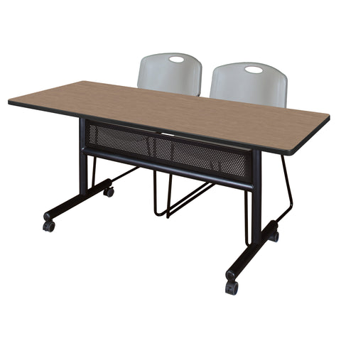 Regency Kobe 48 x 24 in. FlipTop Privacy Nesting Table 2 Zeng Stack Chairs