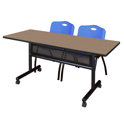 Regency Kobe 48 x 24 in. FlipTop Privacy Nesting Table 2 M Stack Chairs